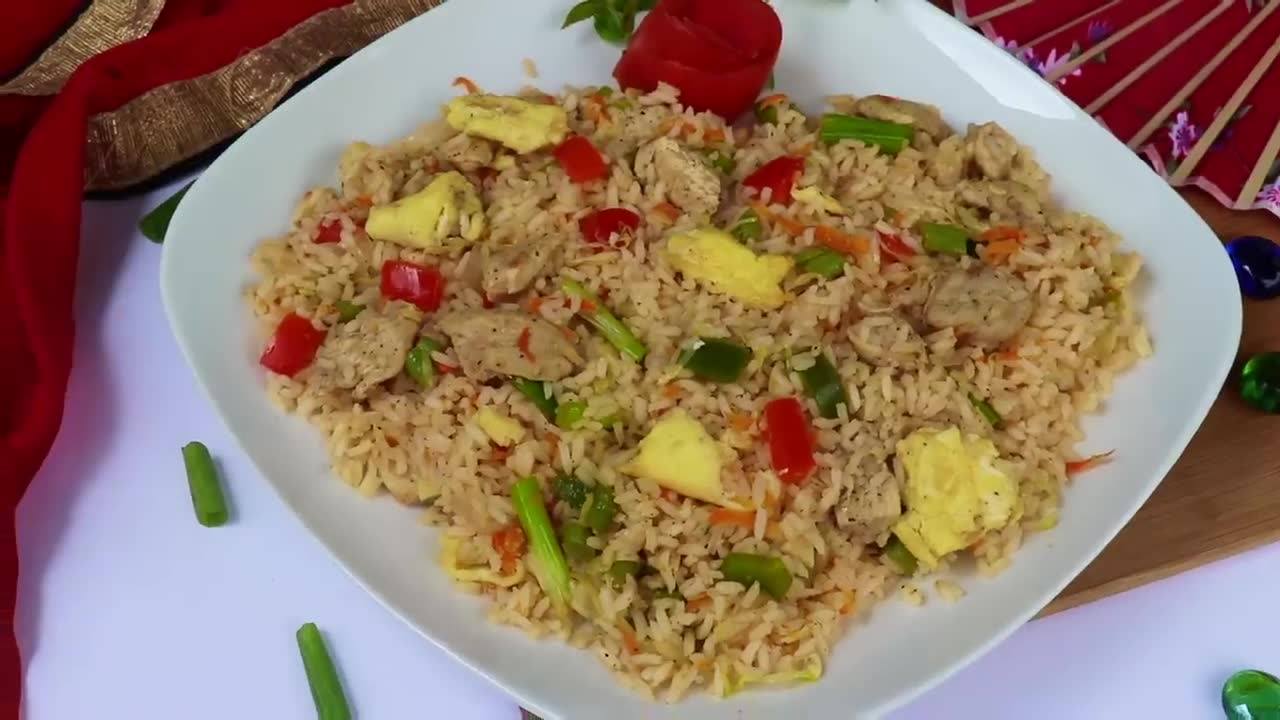 চাইনিজ চিকেন ভেজিটেবল ফ্রাইড রাইস ( টিপস সহ) - Chinese Chicken Fried ...