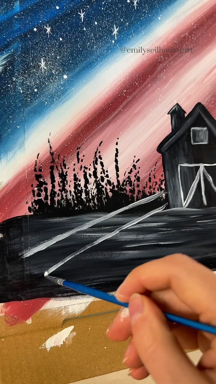 American flag sky sunset painting idea 🎨 ️🤍💙 #paintingideas # ...