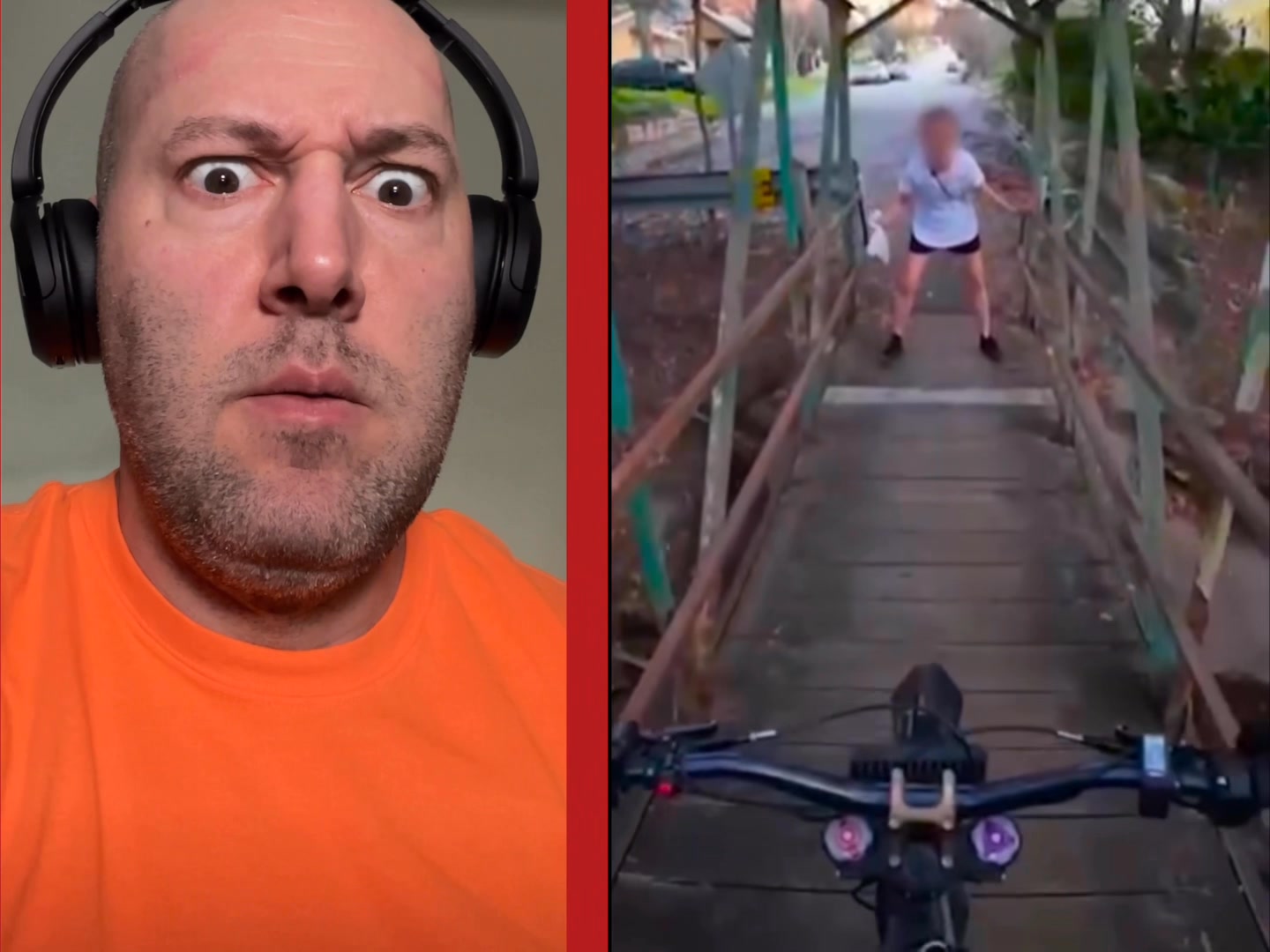 Woman tries to stop guy on bike #reaction | Rambling Reactions | Facebook