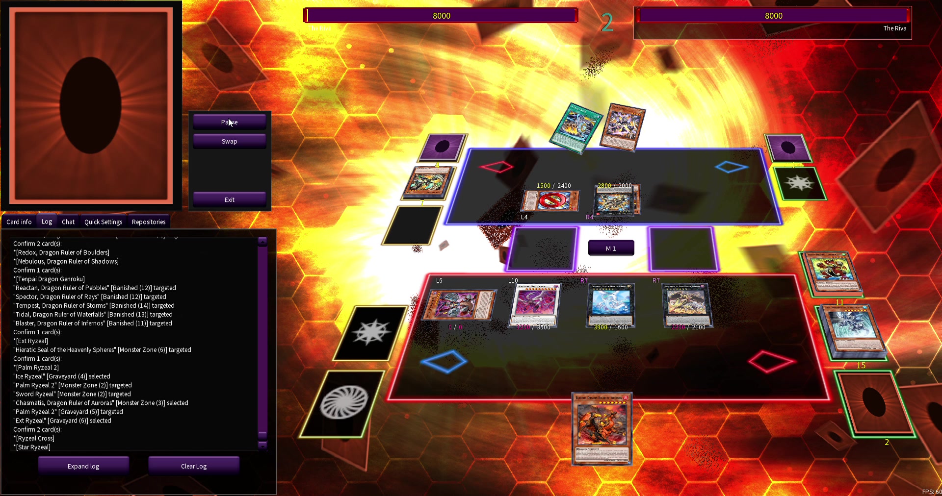 The duel between Reo (Dragon Ruler) and Raien (Ryzeal) so far. Again ...