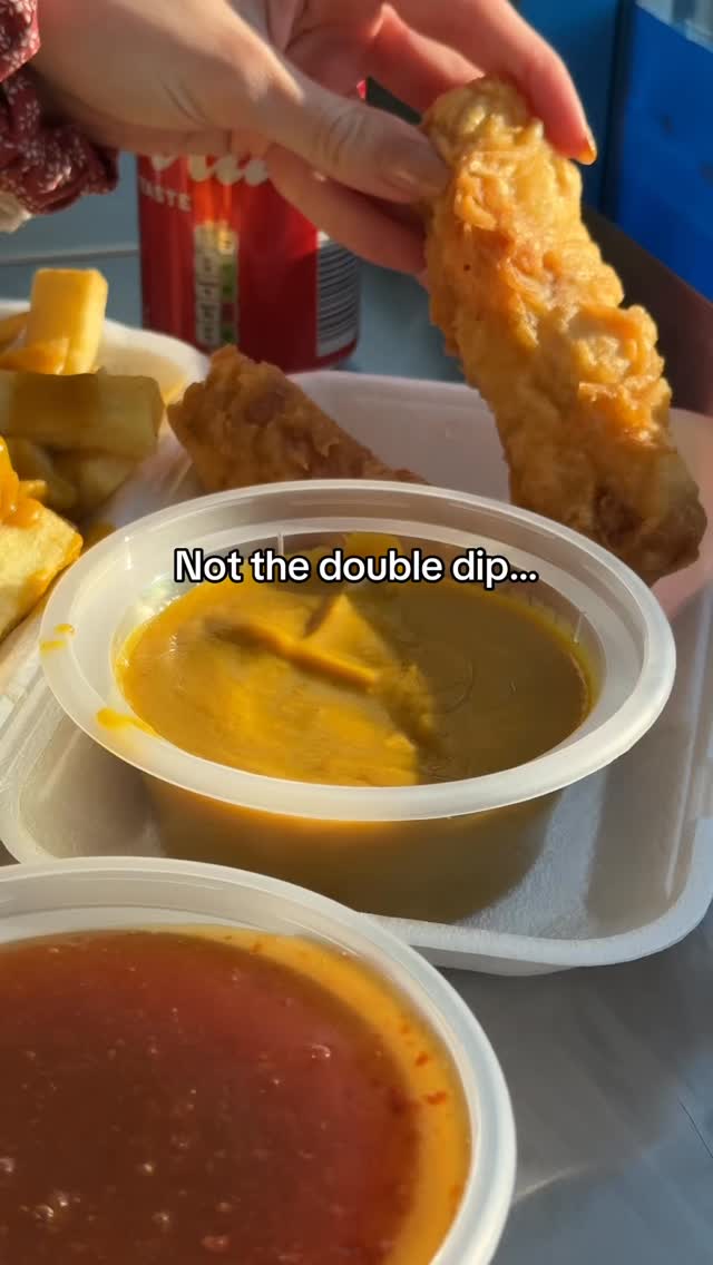 Caught in 4K double dipping 😳 #giulios #fishandchips #chippy #chips # ...