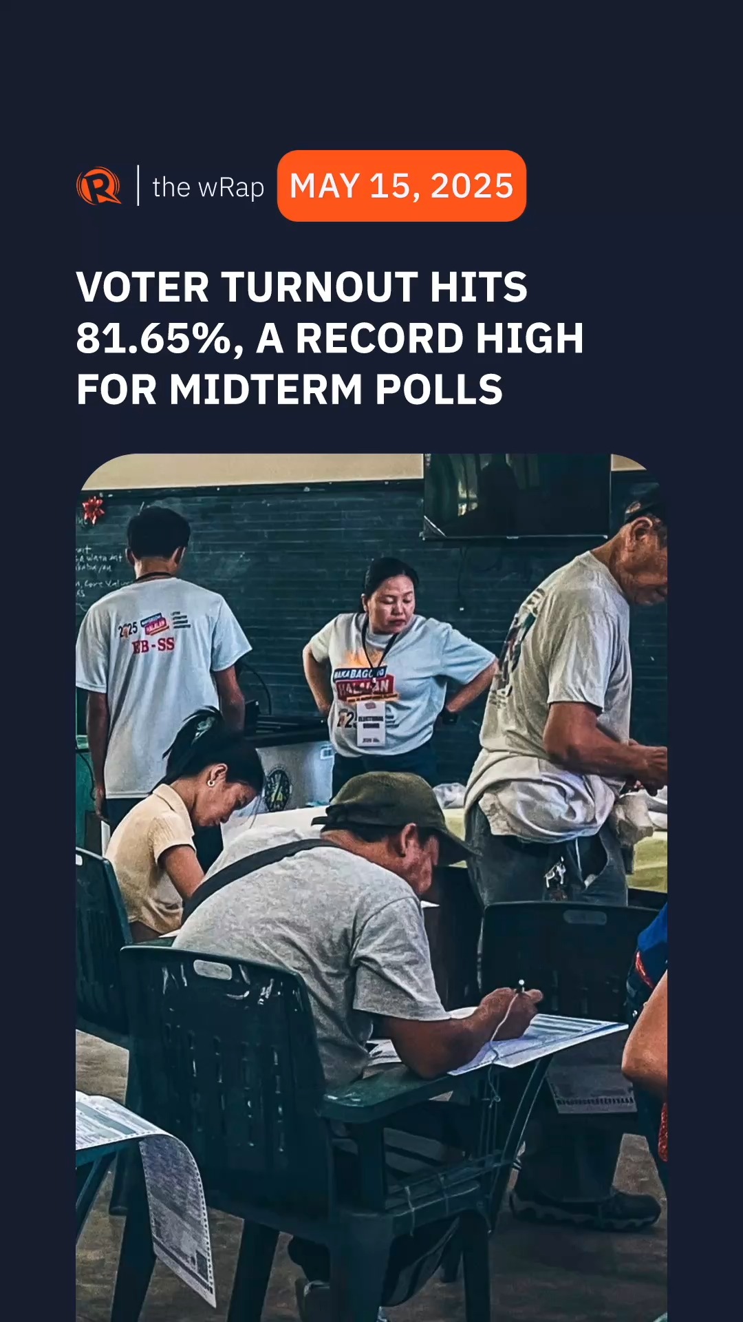 The data from the Commission on Elections shows on May 15 the voter ...