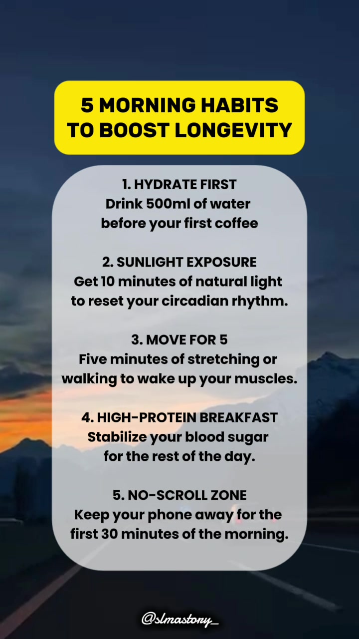 5 morning habits to boost longevity #selfreminder #fblifestyle #quotes ...