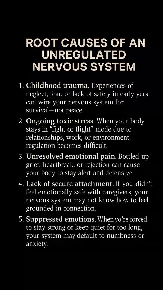 Root cause of an unregulated nervous system #mentalhealth | Mental ...