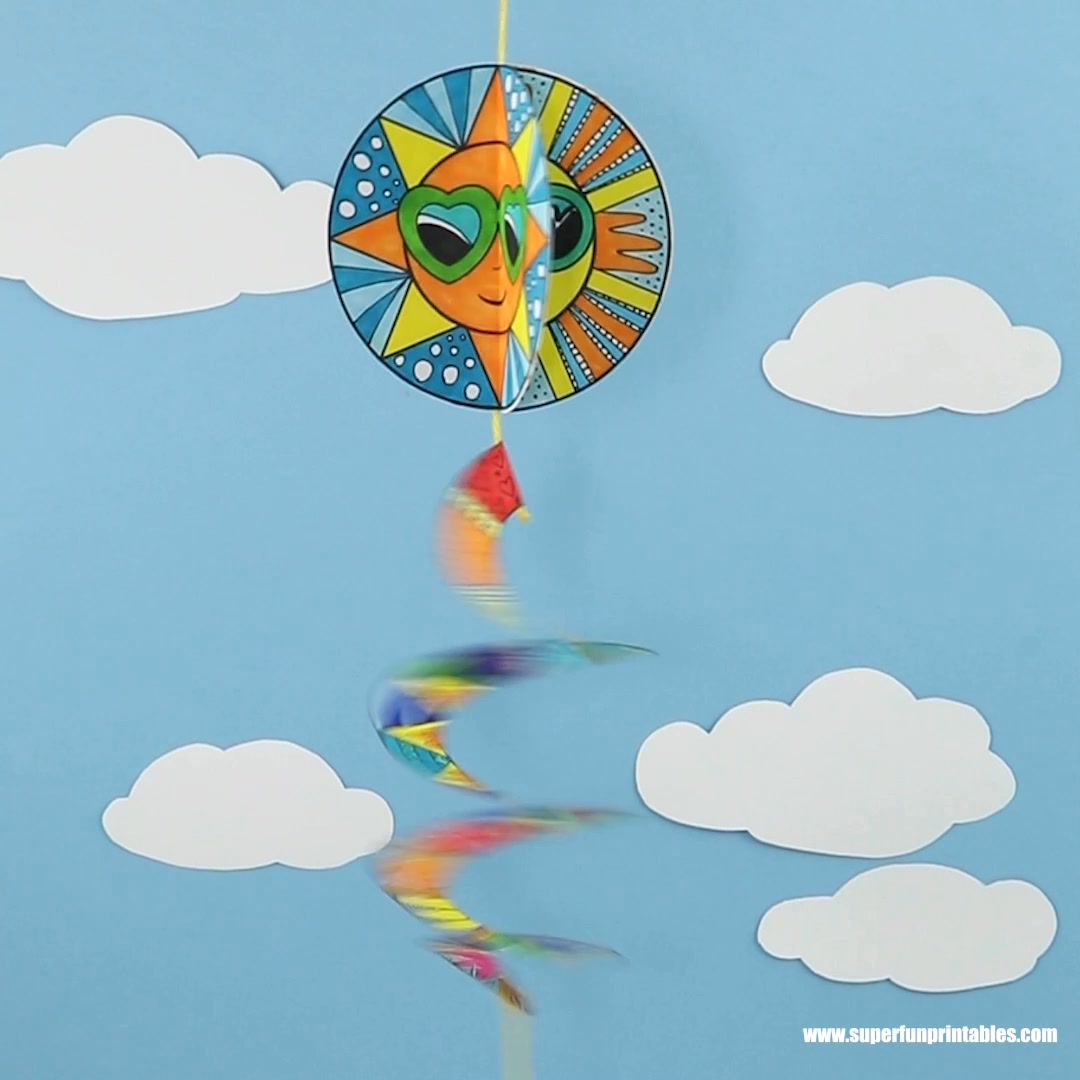 Make a happy sun spinner for Summer! This project can be a pattern art ...