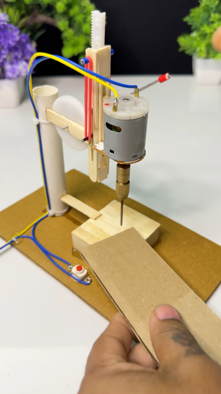 Homemade pressure drill machine with Dcmotor #youtubeshorts # ...