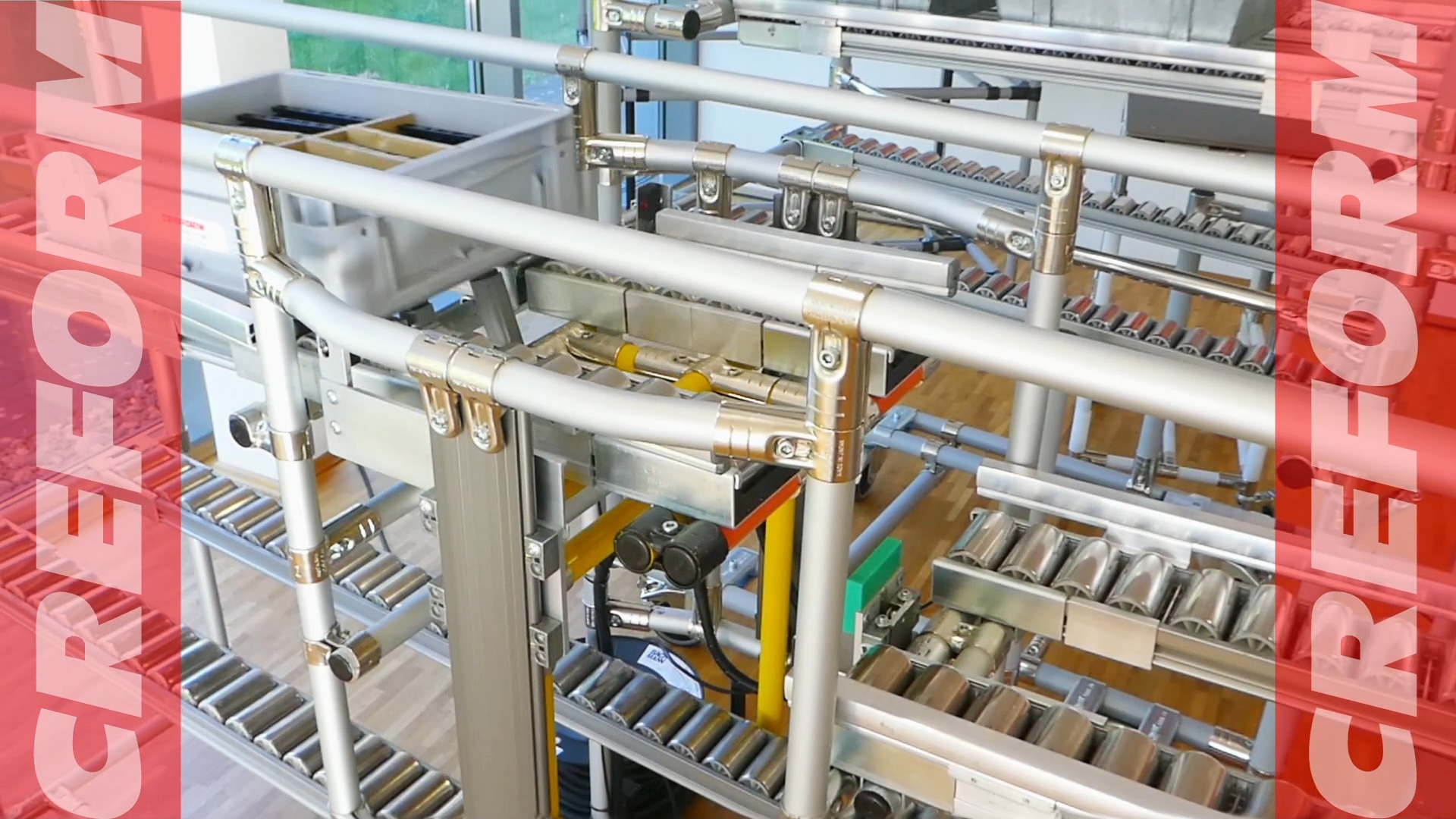 The rack has a auto-lifter and Karakuri stopper for singling process in ...
