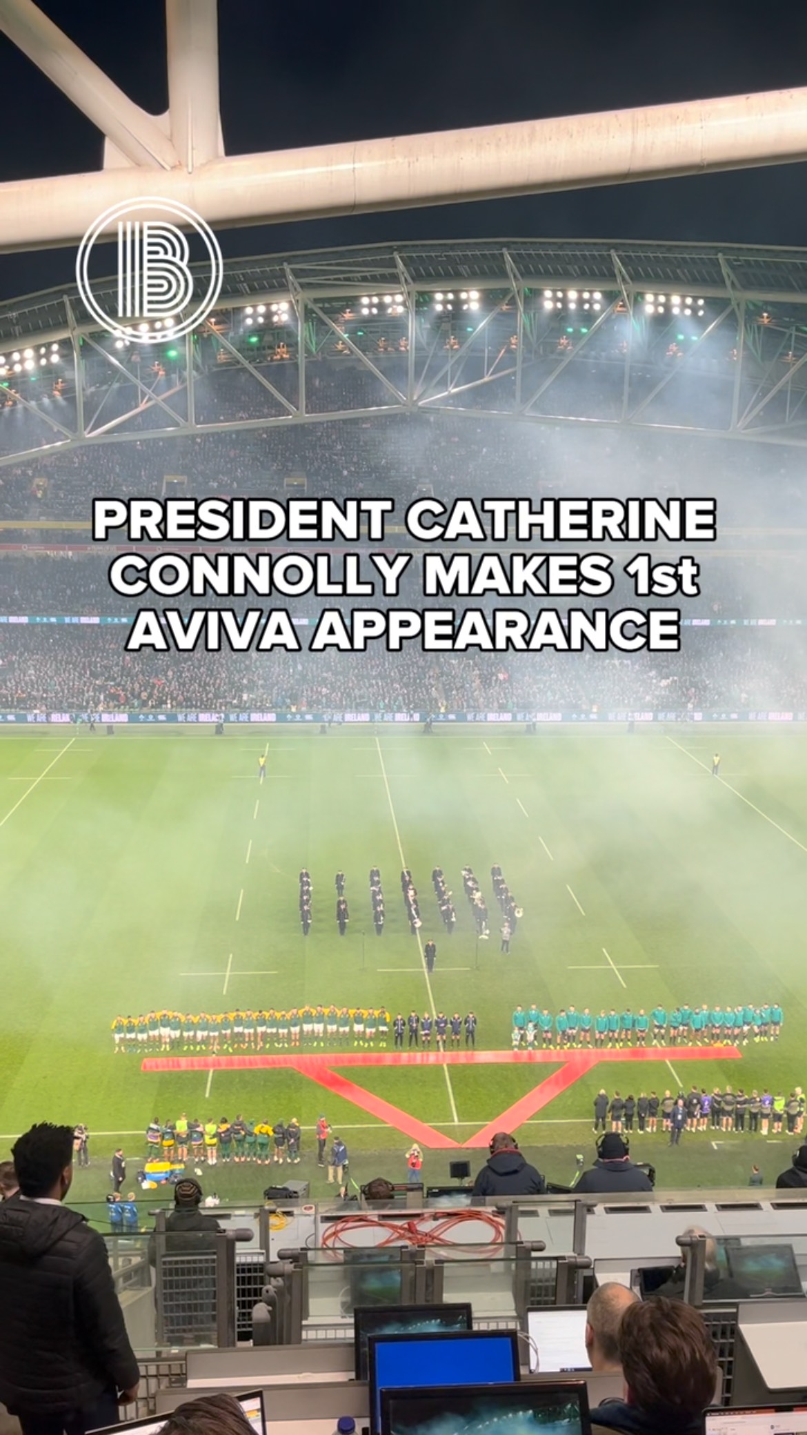 Catherine Connolly received a warm Aviva Stadium welcome as made her ...
