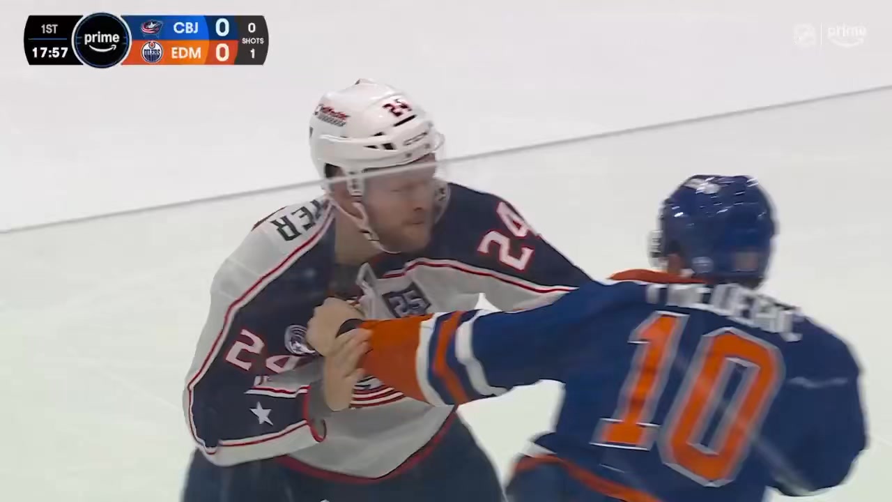 Trent Frederic dropped them with Mathieu Olivier in the first period ...