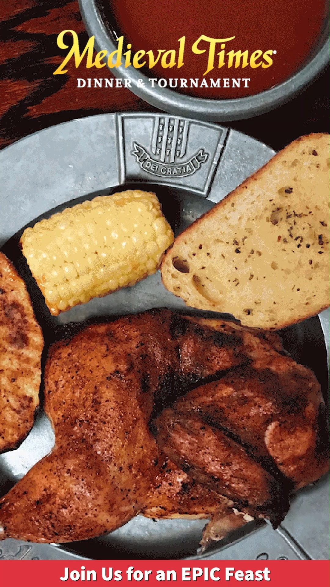 The tables are set and the feast is served! 🍗🥔🌽 | Medieval