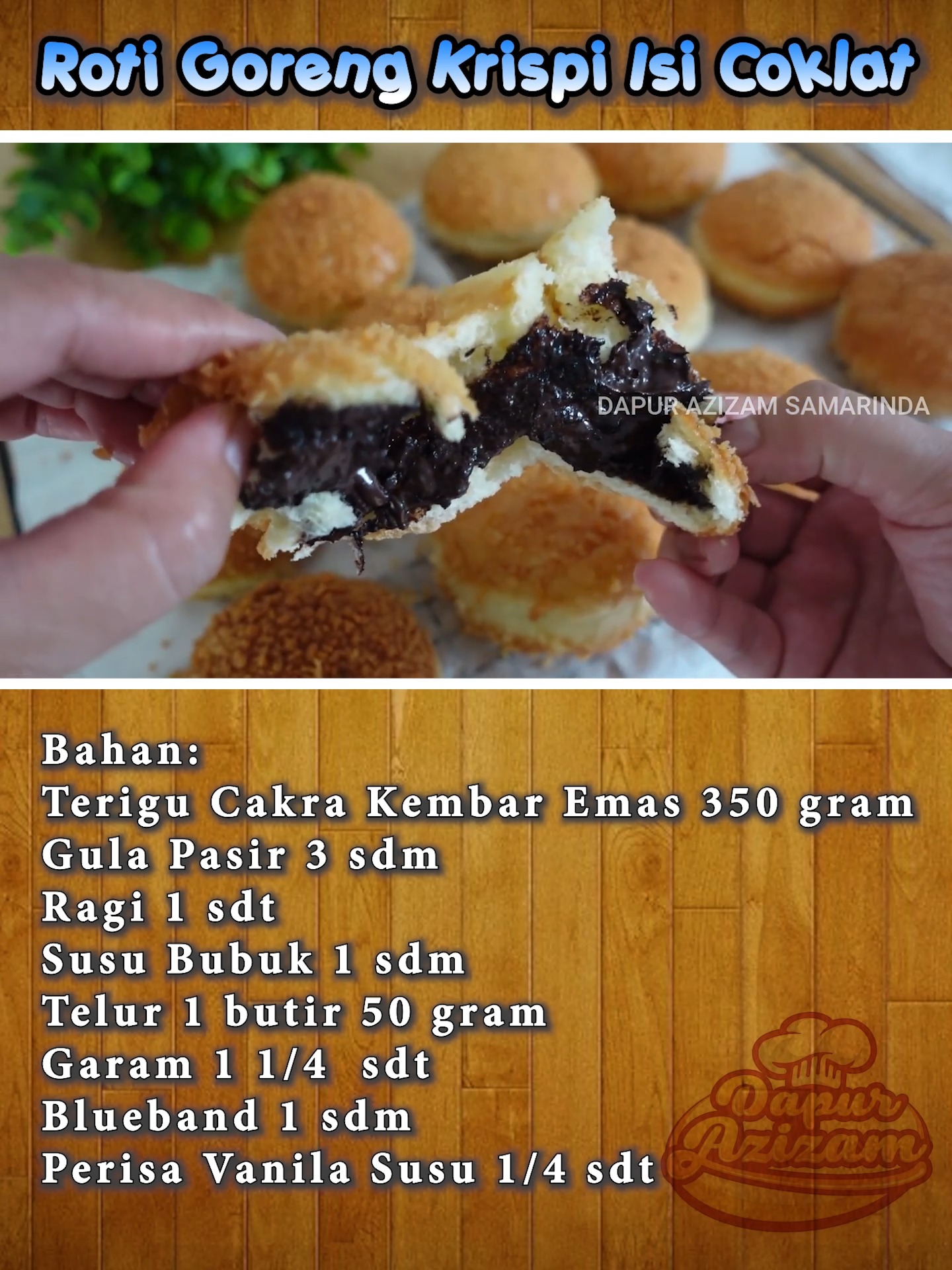 Roti Goreng Krispi Isi Coklat #DapurAzizam #Masak #Baking | Dapur ...
