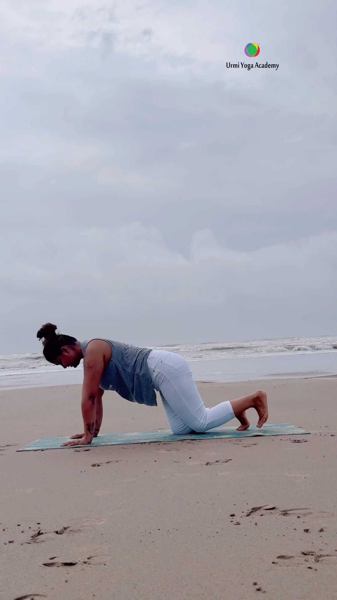 Namaste 🙏 Day 23/100It’s a sunny day at the beach, and the practice was ...