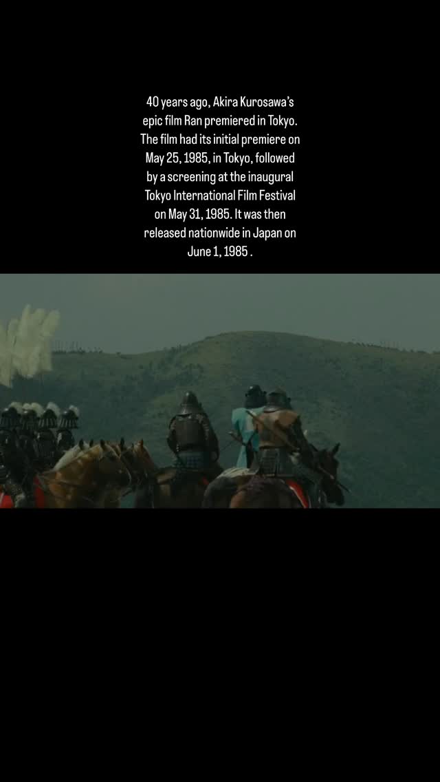 40 years ago, Akira Kurosawa’s epic film Ran premiered in Tokyo. The ...