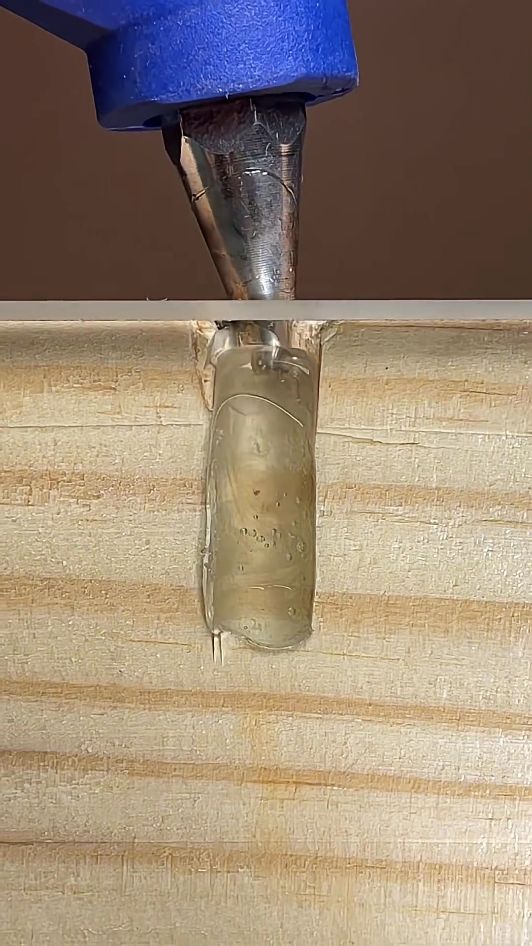 Hot glue trick to secure a wall-embedded nut. #woodworking | Popat Sk ...
