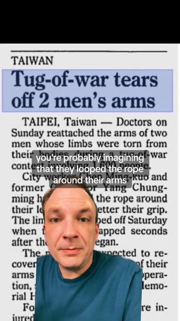 A bizarre rabbit hole you can go down: Tug of war injuries | Author ...