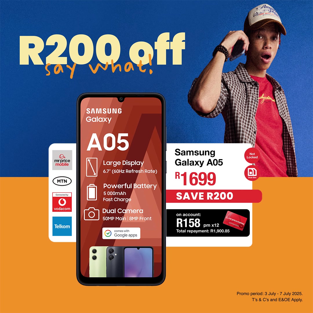 Price drop! Take 200 bucks off the Samsung Galaxy A05, now only R1699 ...