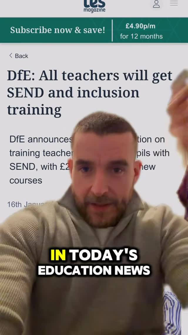 In today’s education news 🏫 The DfE has announced that all teachers and ...