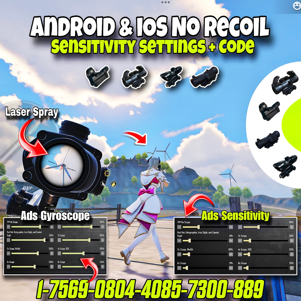 Android & ios Non gyroscope & gyroscope sens settings in pubg
