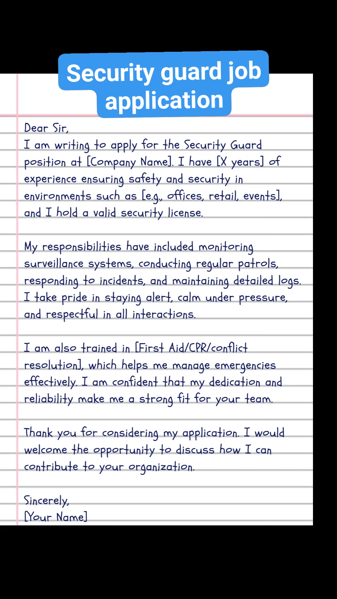 Security guard job application #trendingreels #securityguard #jobs ...