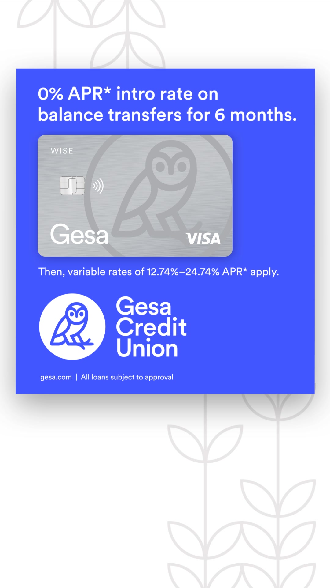 Apply now to get a 0% APR* intro rate for 6 months on balance transfers ...