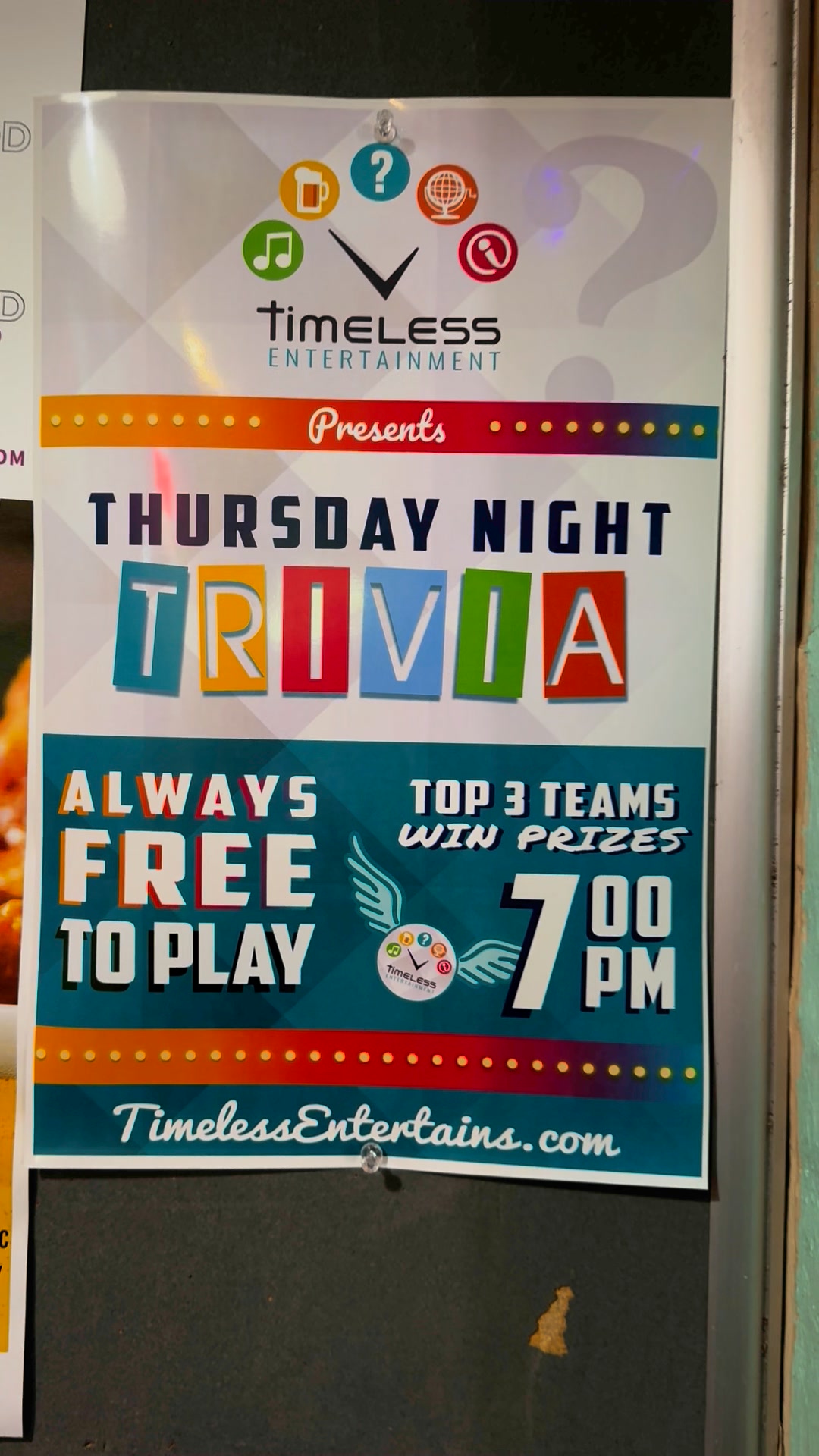 🎉 Trivia Night Alert! 🧠 Join us TONIGHT at 7PM for FREE TRIVIA — bring ...