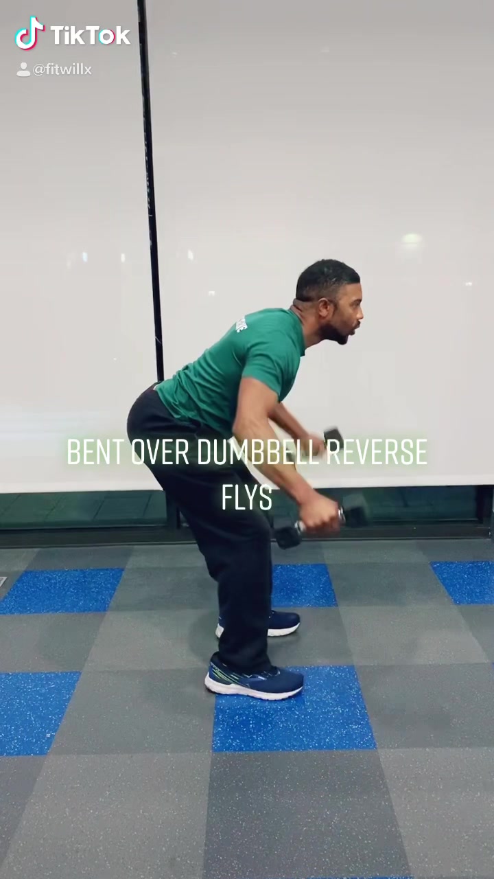 Bent over dumbbell reverse Flys: Muscle trained: posterior deltoids ...