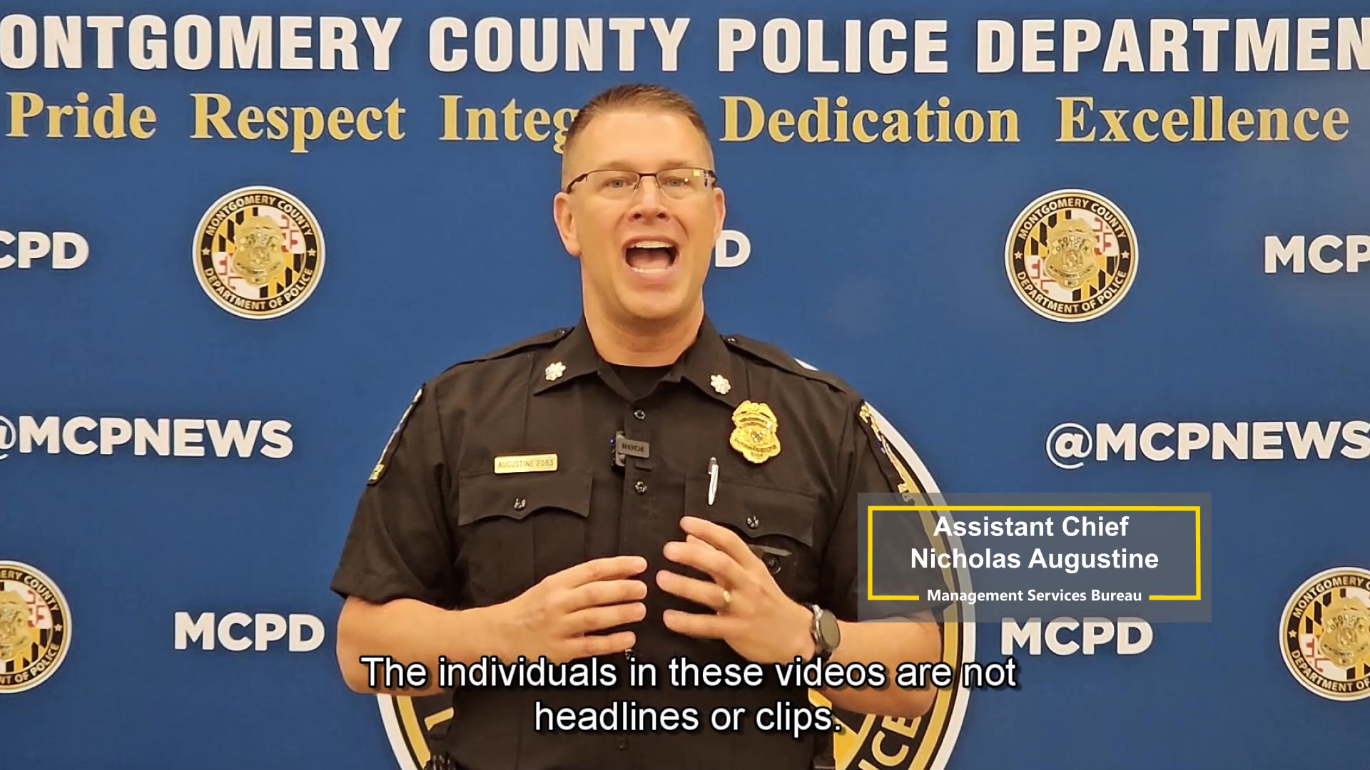 A message from Assistant Chief Nicholas Augustine, regarding a ...
