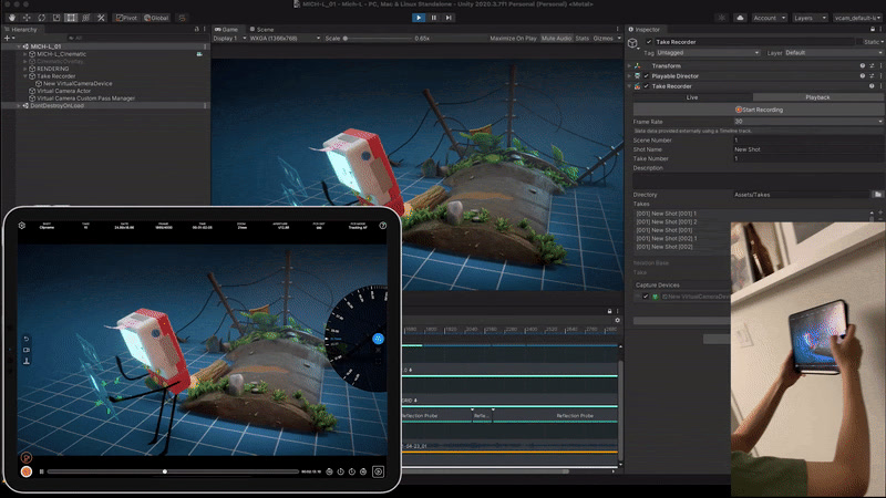 Unity 2021.2:Live Capture之虛擬鏡頭 繼承上篇臉部捕捉，你也可以用同一個Live Capture套件，用iPhone ...