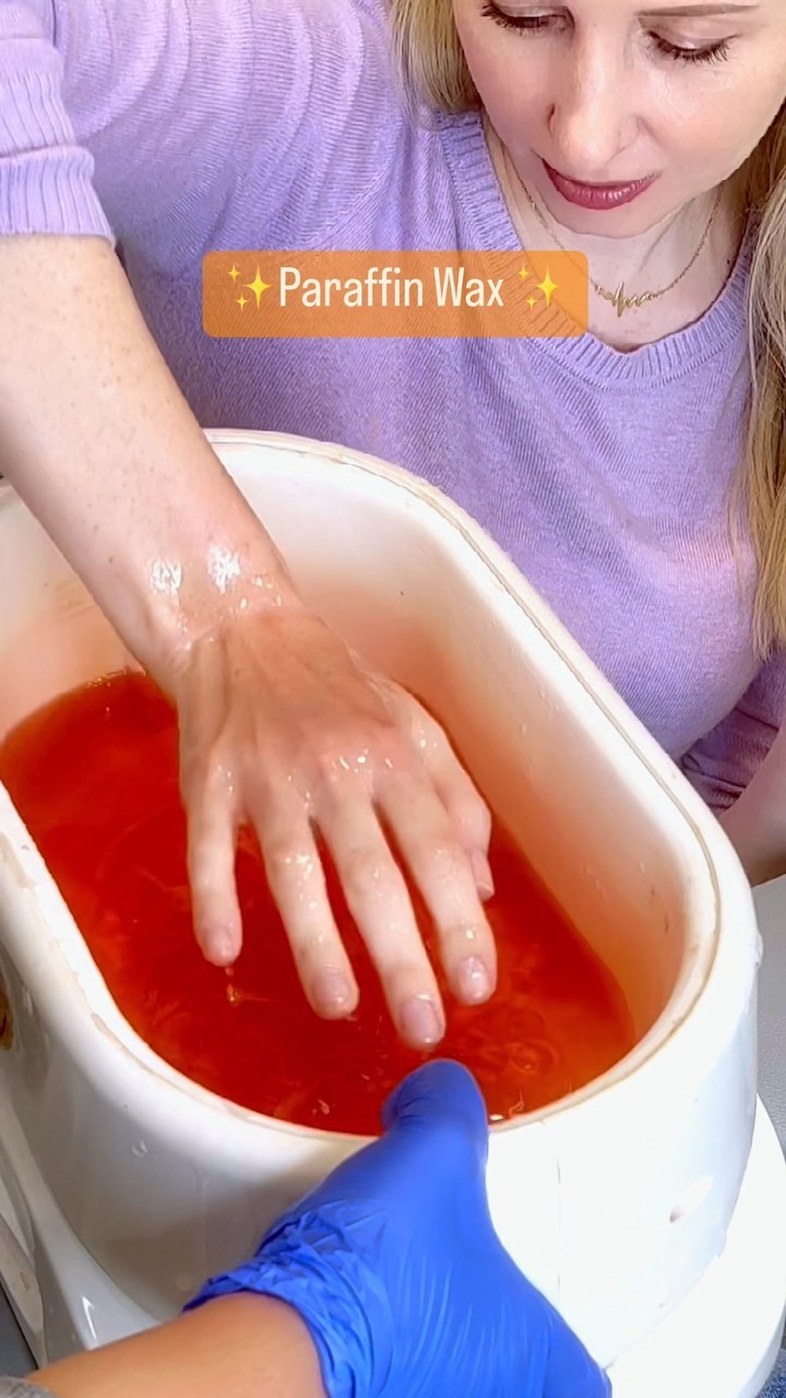 Paraffin Wax ✨, A paraffin manicure is one of many treatments that can improve the condition of your nails and skin. It has a number of benefits to provide, including:, – Improved nail moisture, –