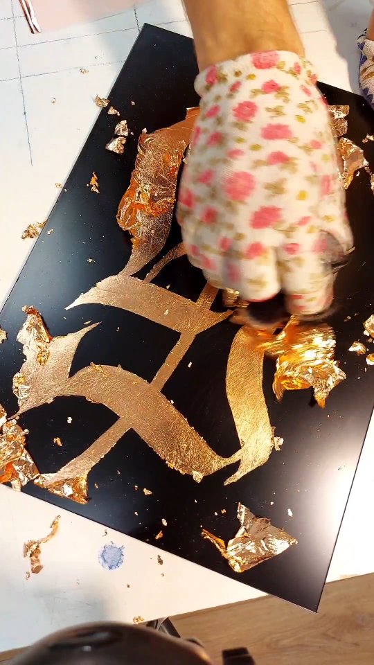 From calligraphy to lettering #pinstriping #monogram #goldleaf # ...