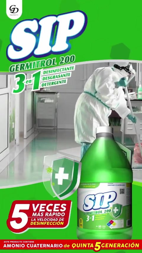¡Trabaja en todo tipo de superficies lavables! 🚫🦠😷 El Sip germitrol es ...