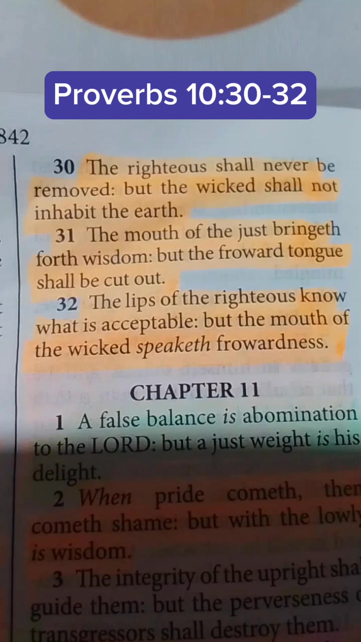 Proverbs 10:30-32 #everyoneシ゚ | Marites Achas | Facebook