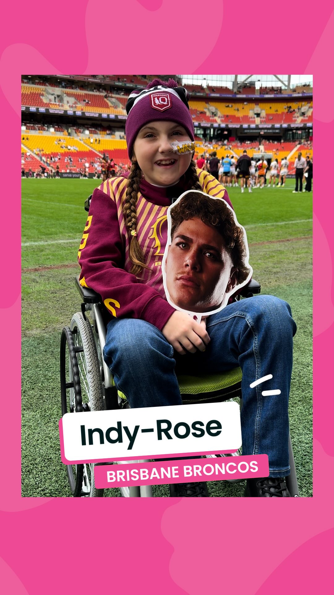 Juiced TV star Indy-Rose had the honour of running onto Suncorp Stadium ...