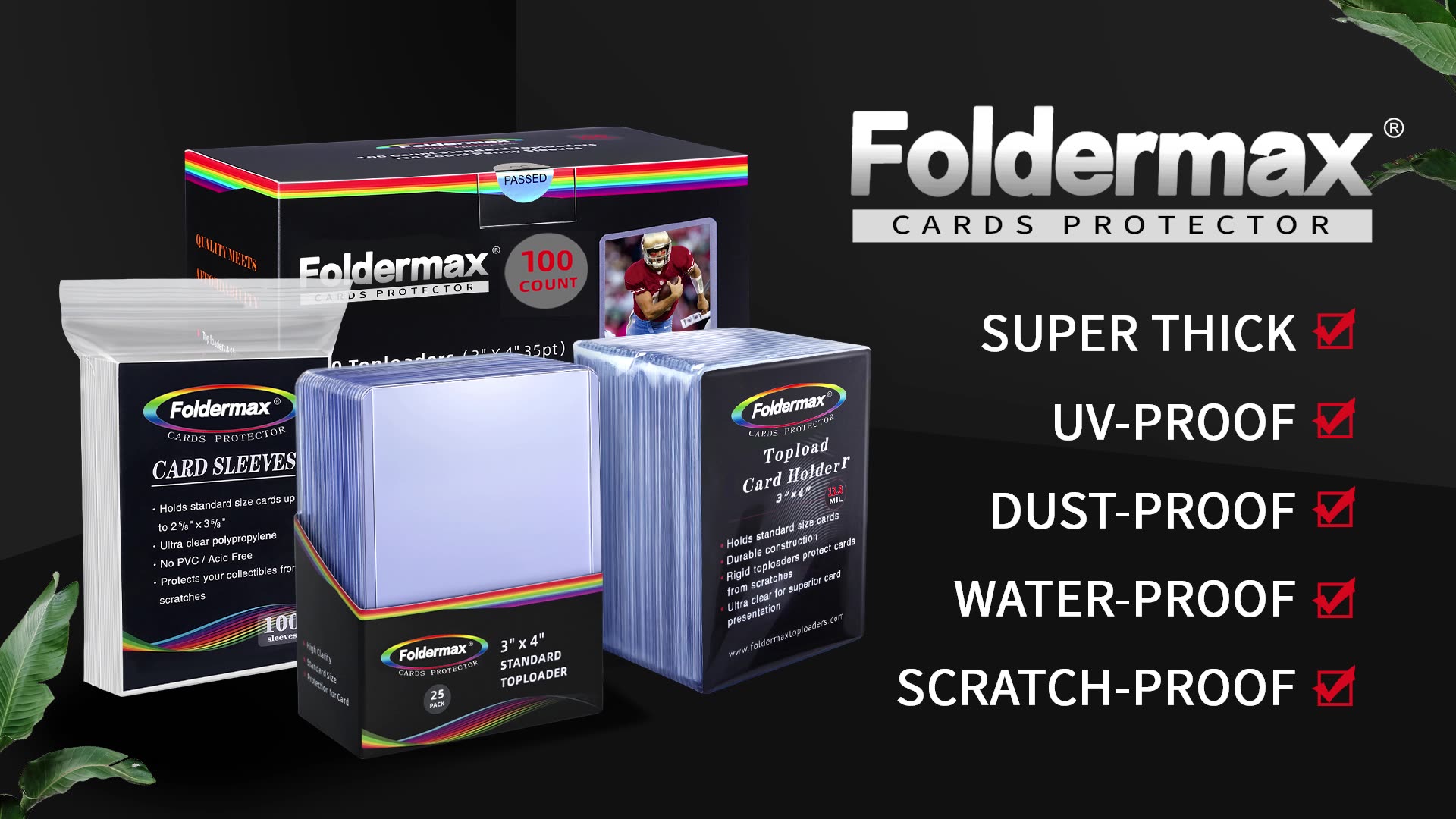 foldermax card sleeves 200 Sleeves/Clear Standard Size Board Game Trading Slee  Card collections store Contains 100 count premium Top Loaders and 100 penny sleeves bundle Foldermax 100 Toploaders for Cards,35PT