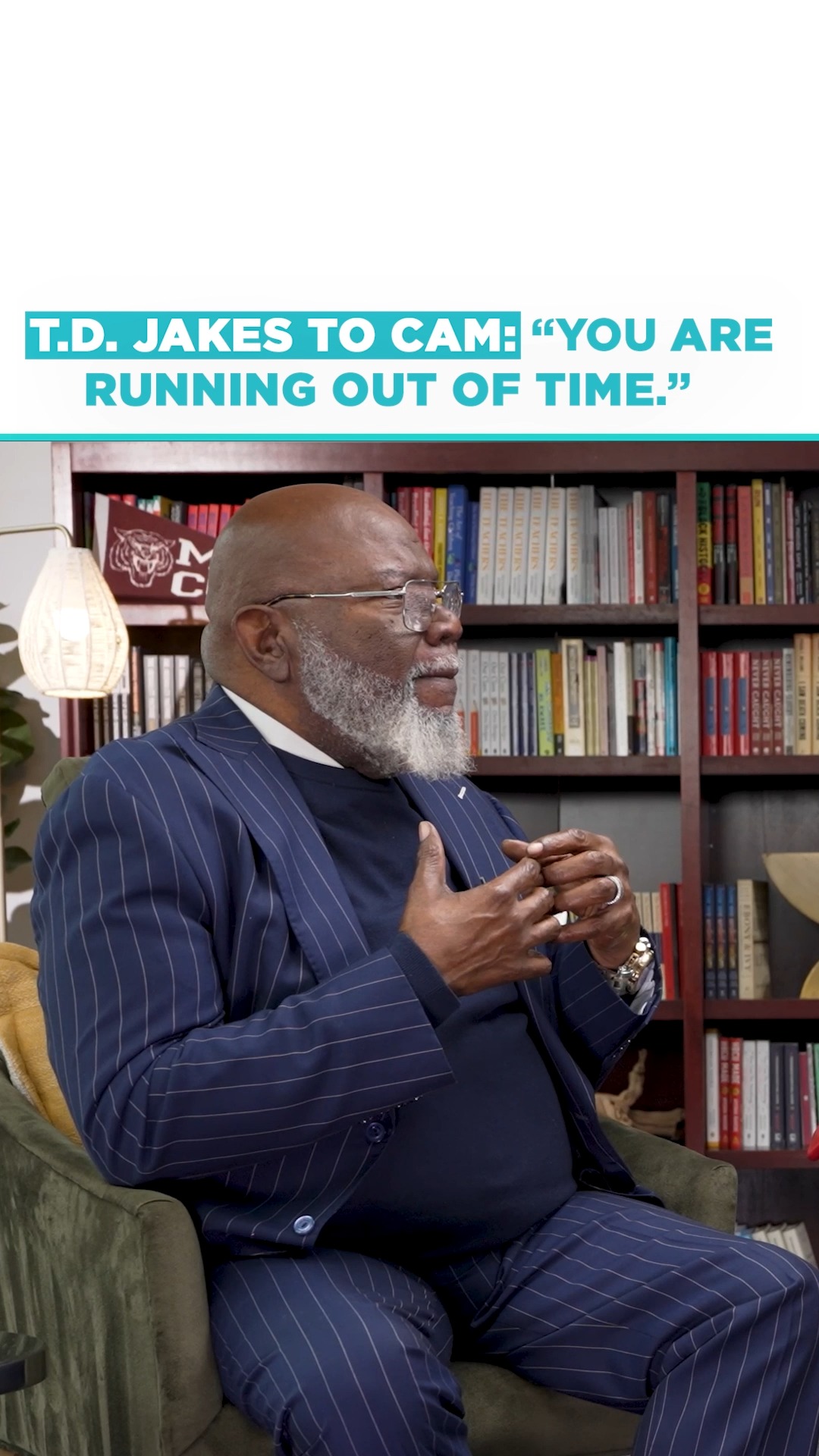 A powerful moment as T.D. Jakes speaks directly to Cam Newton about life and time. Watch the ...