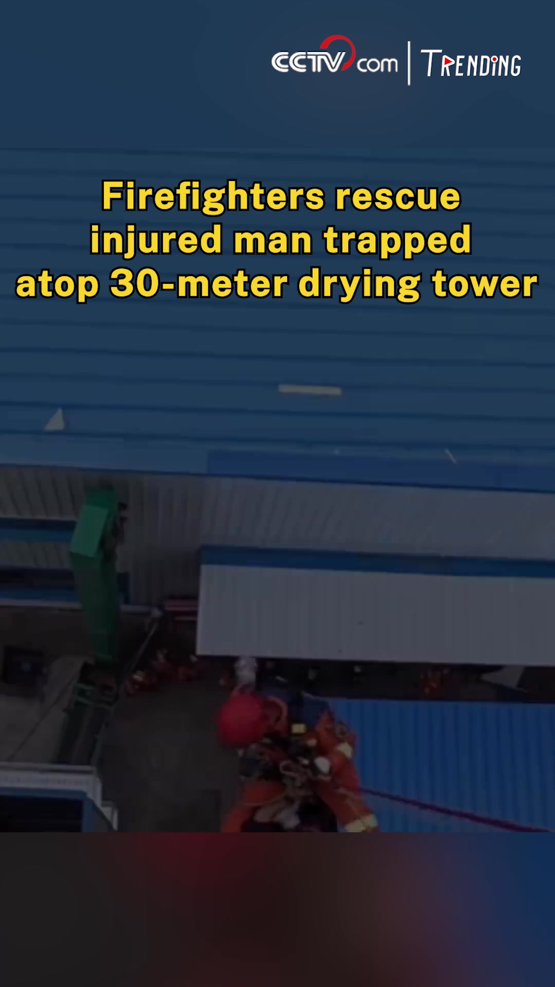 In Anhui Province, firefighters conducted a dramatic high-altitude ...
