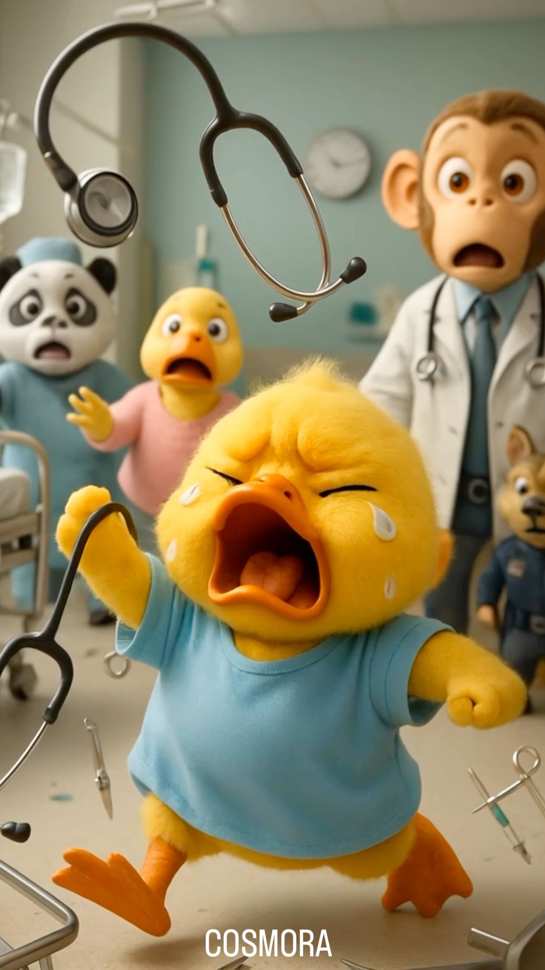 When the duckling said NO to injections 💉😤🦆… chaos began! 💥😂 A cute ...