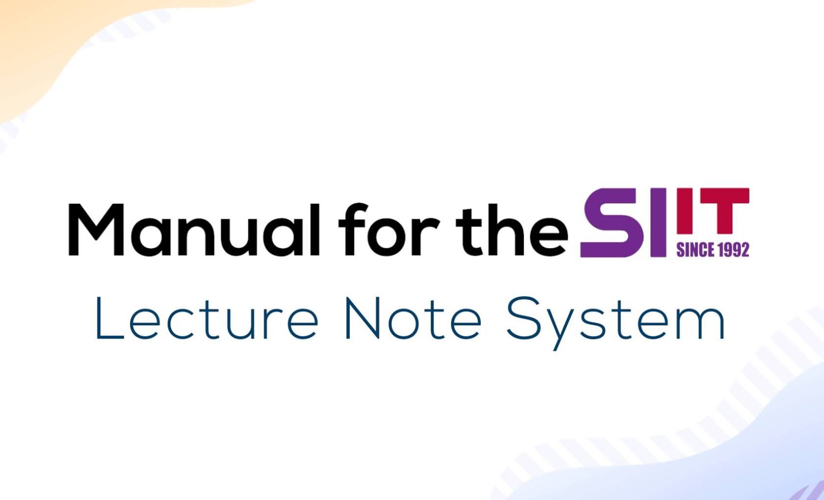 SIIT Lecture Note System - SIIT Academic - ฝ่ายวิชาการ SIIT | Facebook