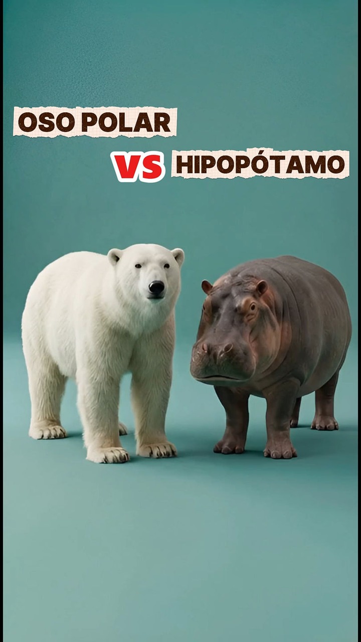 OSO POLAR VS HIPOPÓTAMO ¿QUIÉN GANARÍA? #tendencia #animales # ...