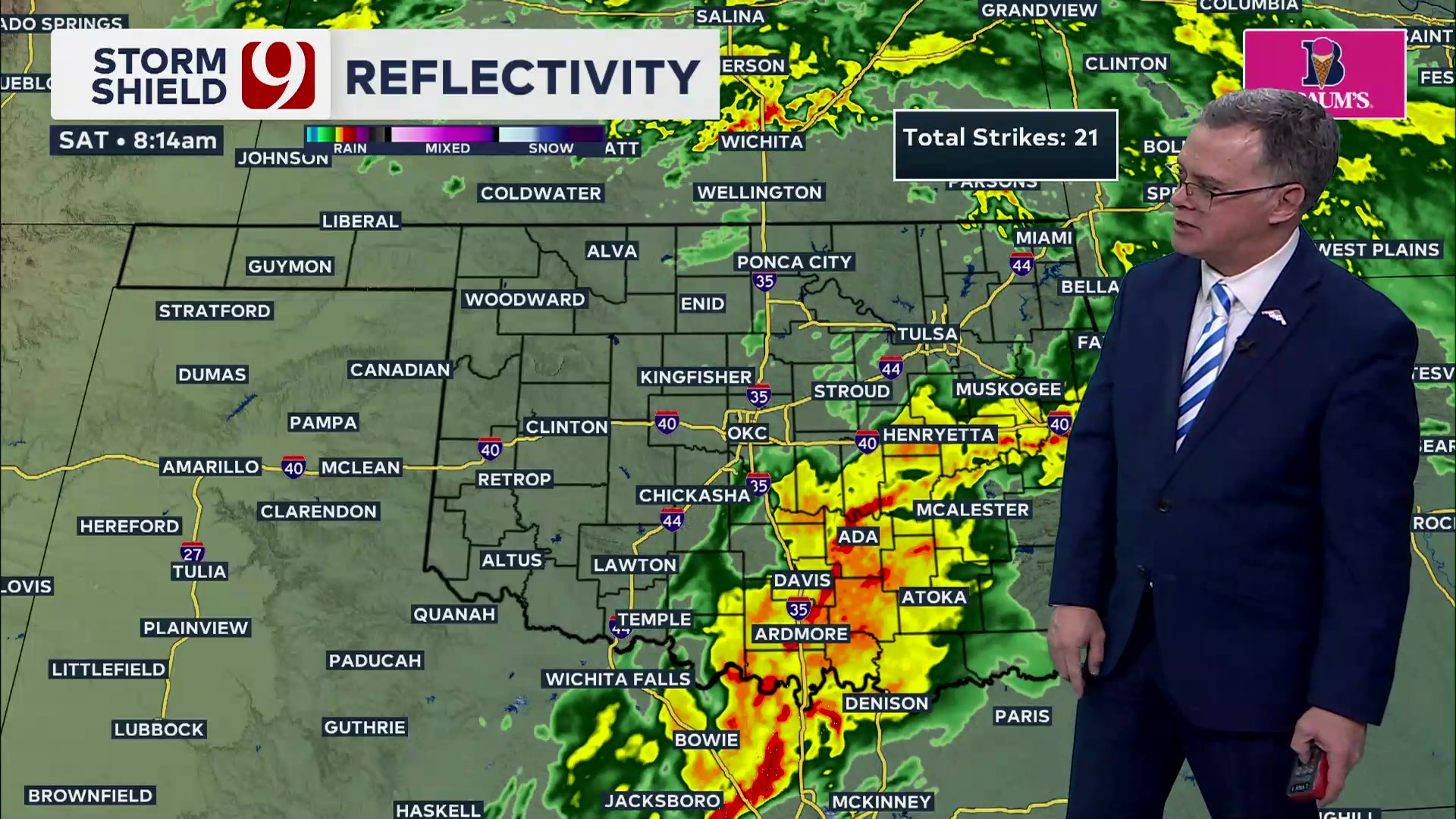 A marginal severe storm brought wind gusts near 60 mph to the Ada area ...