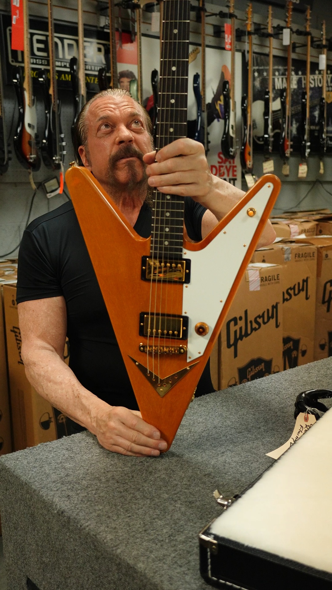 Rare 2006 Edwards RV-148 black gold guitar for sale