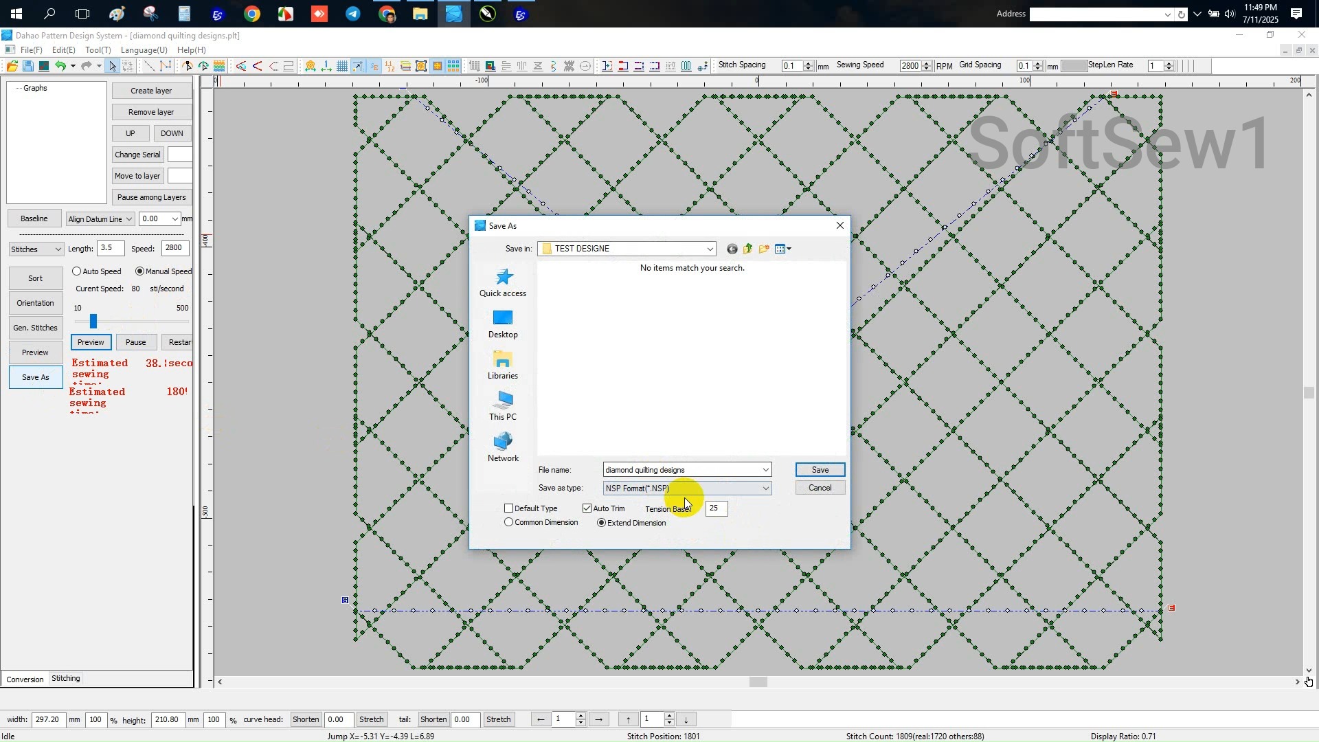 Dahao Pattern Design System Software For Special Sewing Machine Export ...