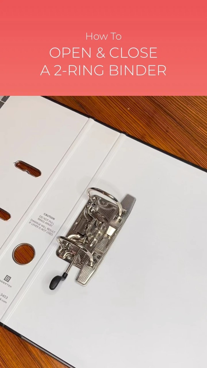 Opening and closing a 2-ring binder demystified. A customer favorite ...