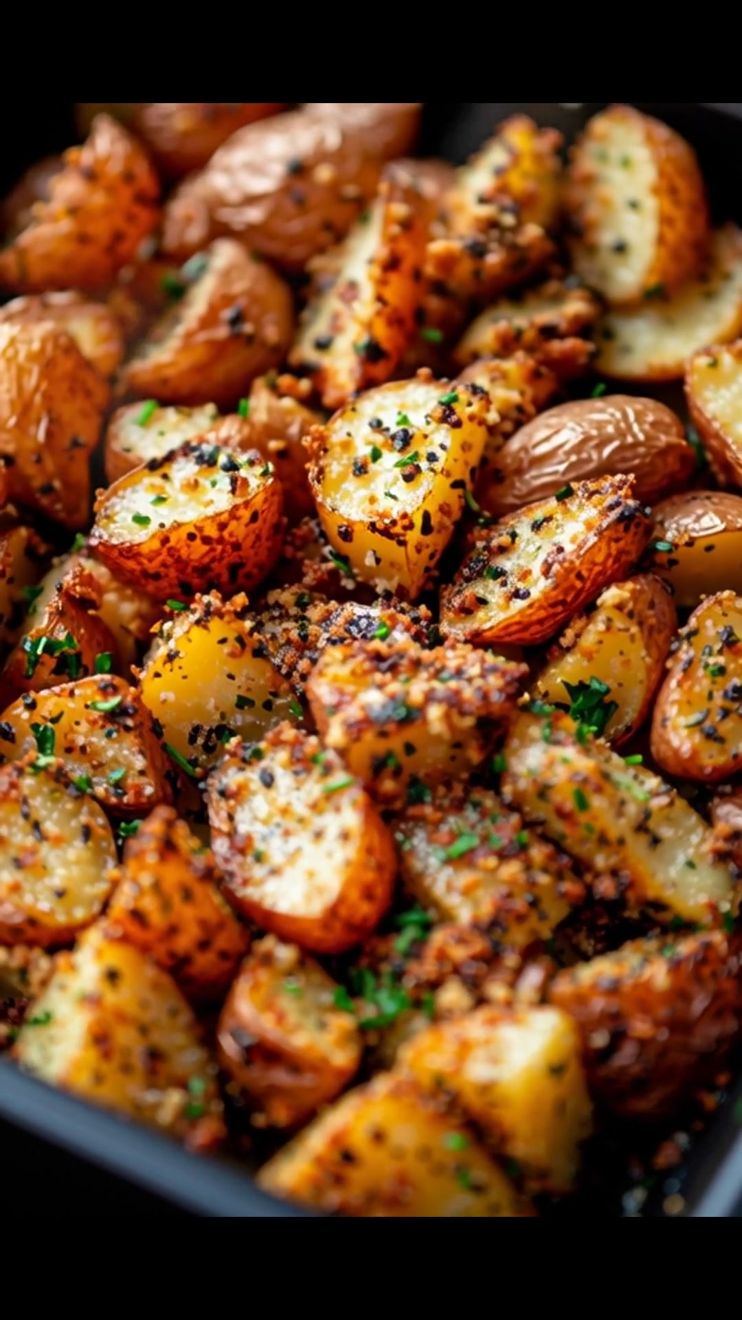 These Garlic Herb Parmesan Roasted Red Potatoes are a must-try! Perfect ...