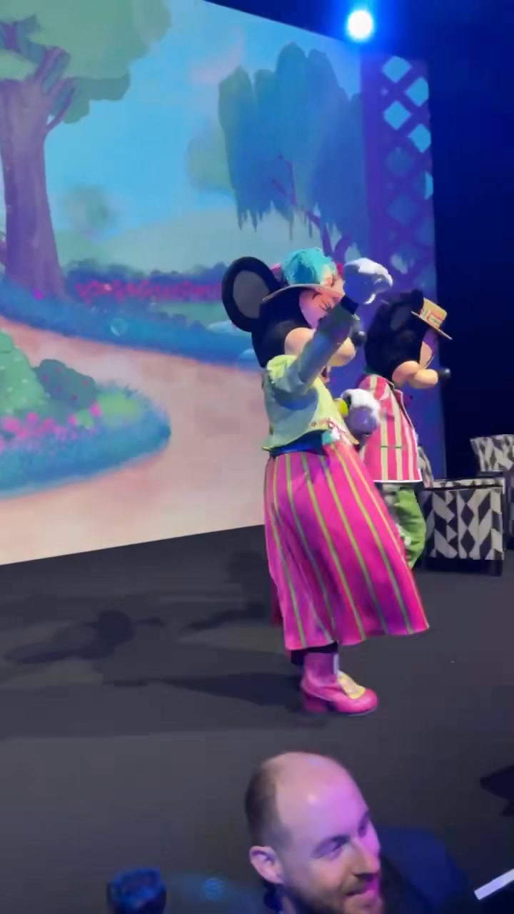 Jeff stopped to meet Mickey Mouse in Disney Adventure World today
