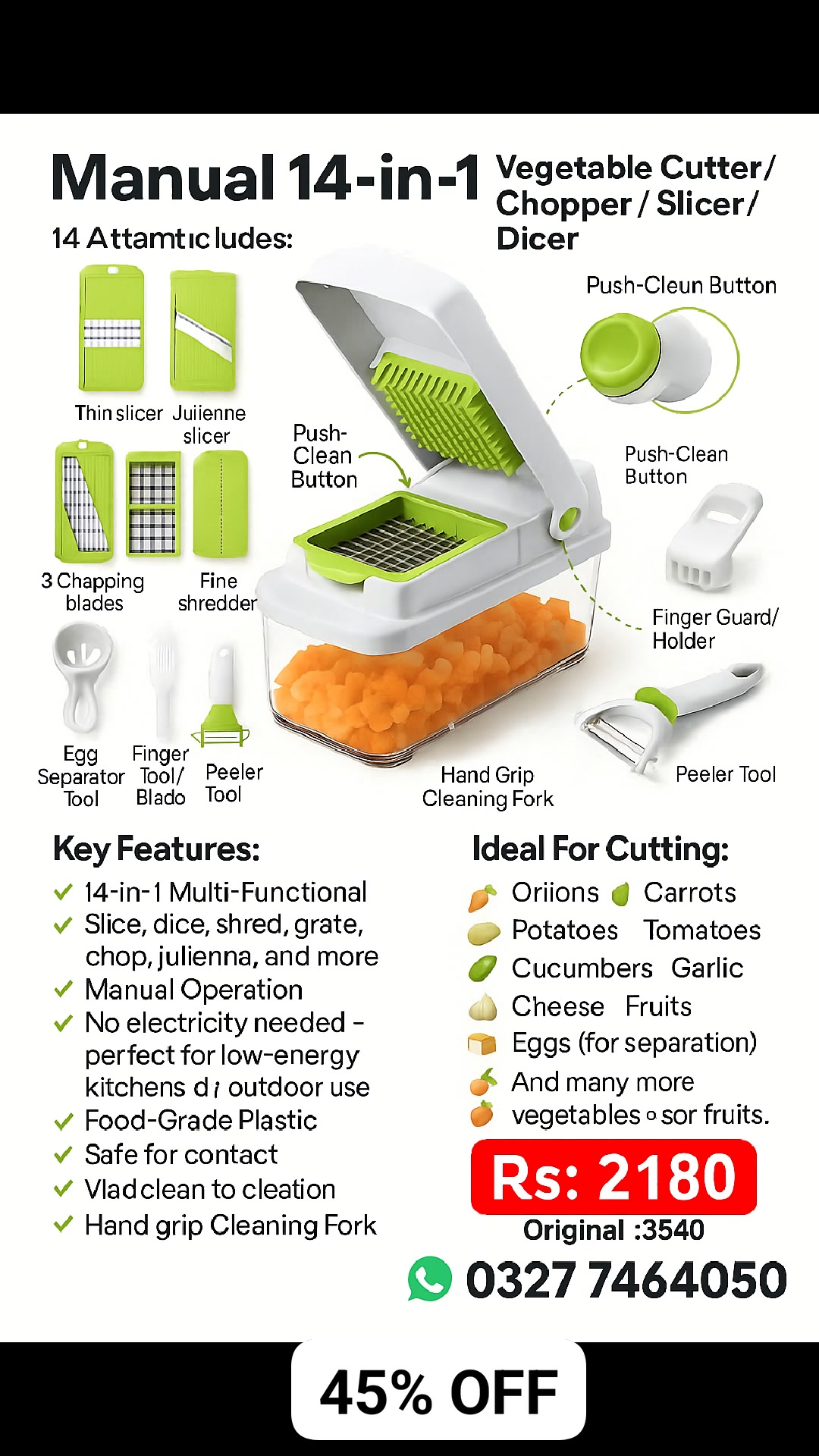 🔥 Eye-Catching Titles: 1. 💥 14-in-1 Vegetable Cutter – Chop, Slice ...