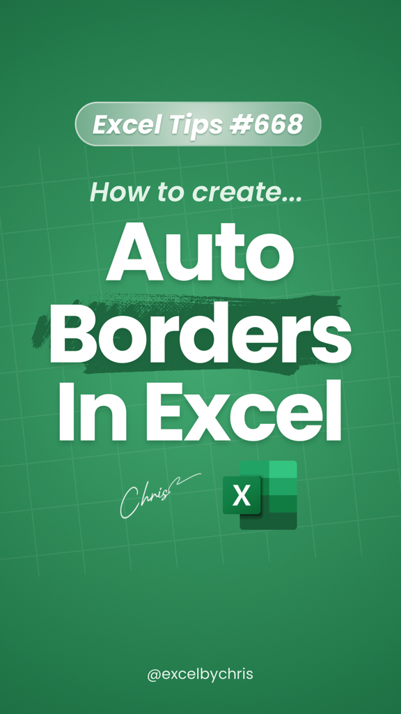 How to create automatic borders in Excel! #excel #spreadsheets # ...