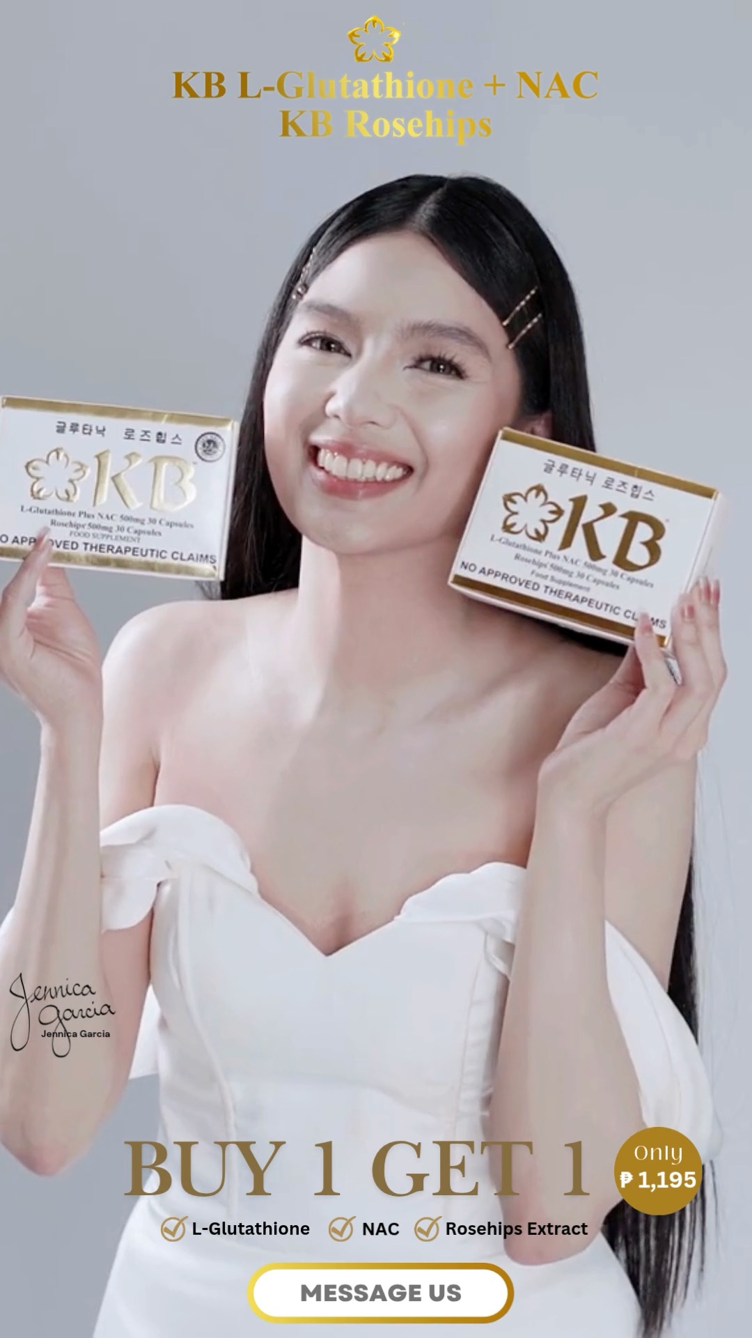 ✨ BUY 1 TAKE 1! ✨, KB L-Glutathione + NAC & KB Rosehips, Glow up from the inside out with the powerful combo of KB L-Glutathione + NAC and KB Rosehips — now on a BUY 1 TAKE 1 promo!, ⸻, 🌹 KB Rosehips, 