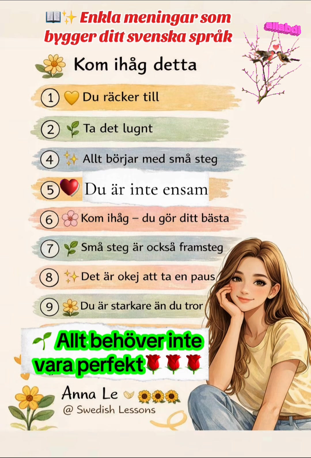 🗣️ Träna vardagssvenska med enkla meningar📘🌼 Enkla meningar för bättre ...