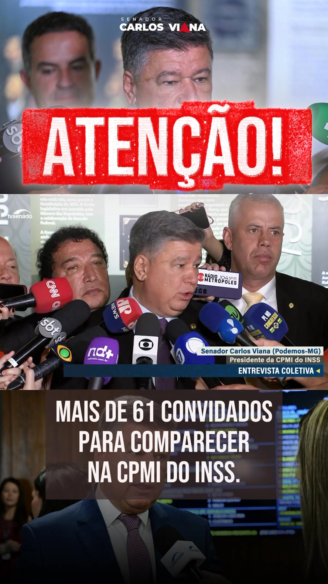 Mais de 61 nomes para comparecer na CPMI do INSS. O trabalho está sendo ...